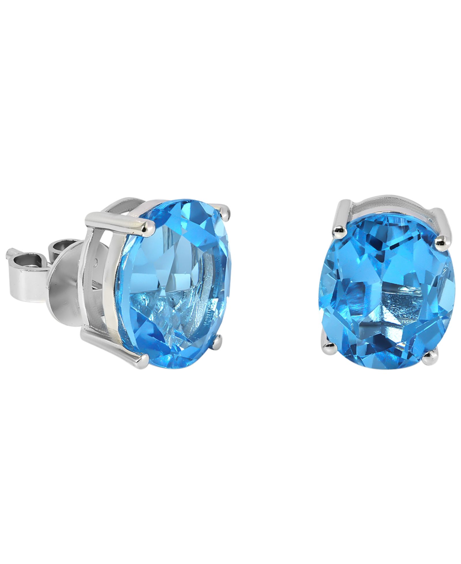 Серьги-гвоздики Macy's Blue Topaz Sterling Silver
