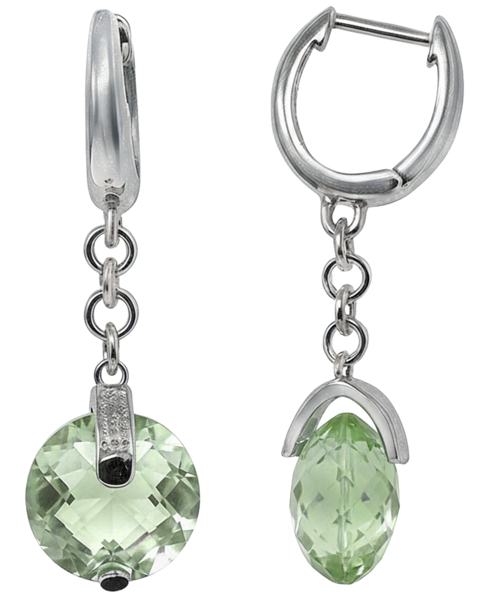 Серьги Macy's Green Amethyst (8 ct. t.w.) & Diamond Accent из стерлингового серебра
