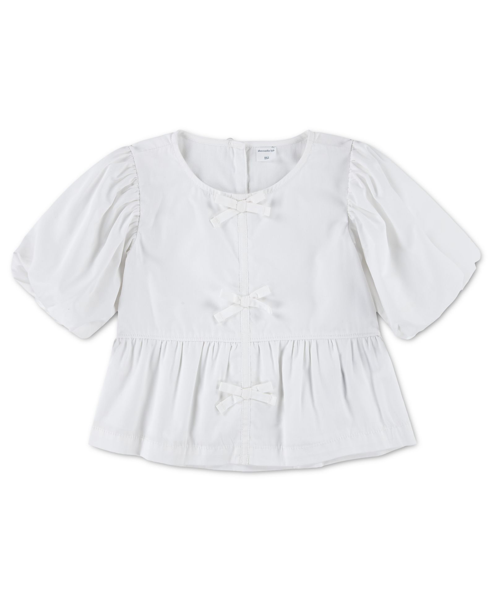 abercrombie kids Детский топ с рукавами-фонариками и деталями в виде банта, 2T-5T