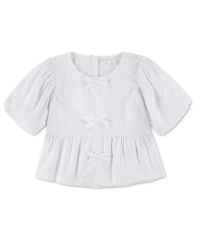 abercrombie kids Детский топ с рукавами-фонариками и деталями в виде банта, 2T-5T