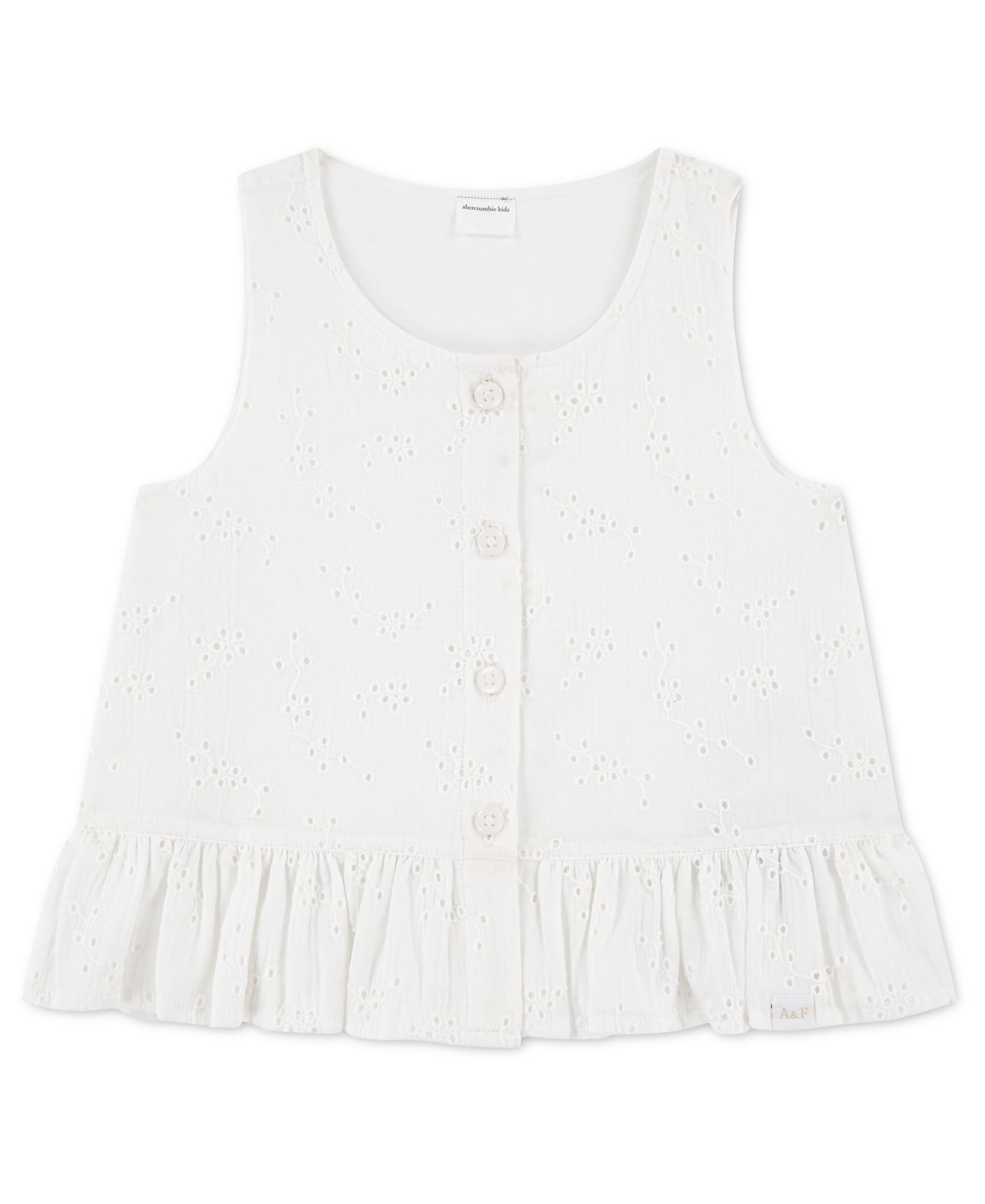 Детский топ-майка abercrombie kids Peplum Button, 2T-5T
