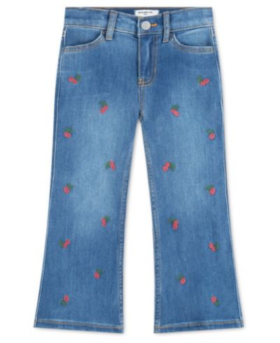abercrombie kids Детская джинсы с расклешенными штанинами и принтом вишни, размер 2T-5T