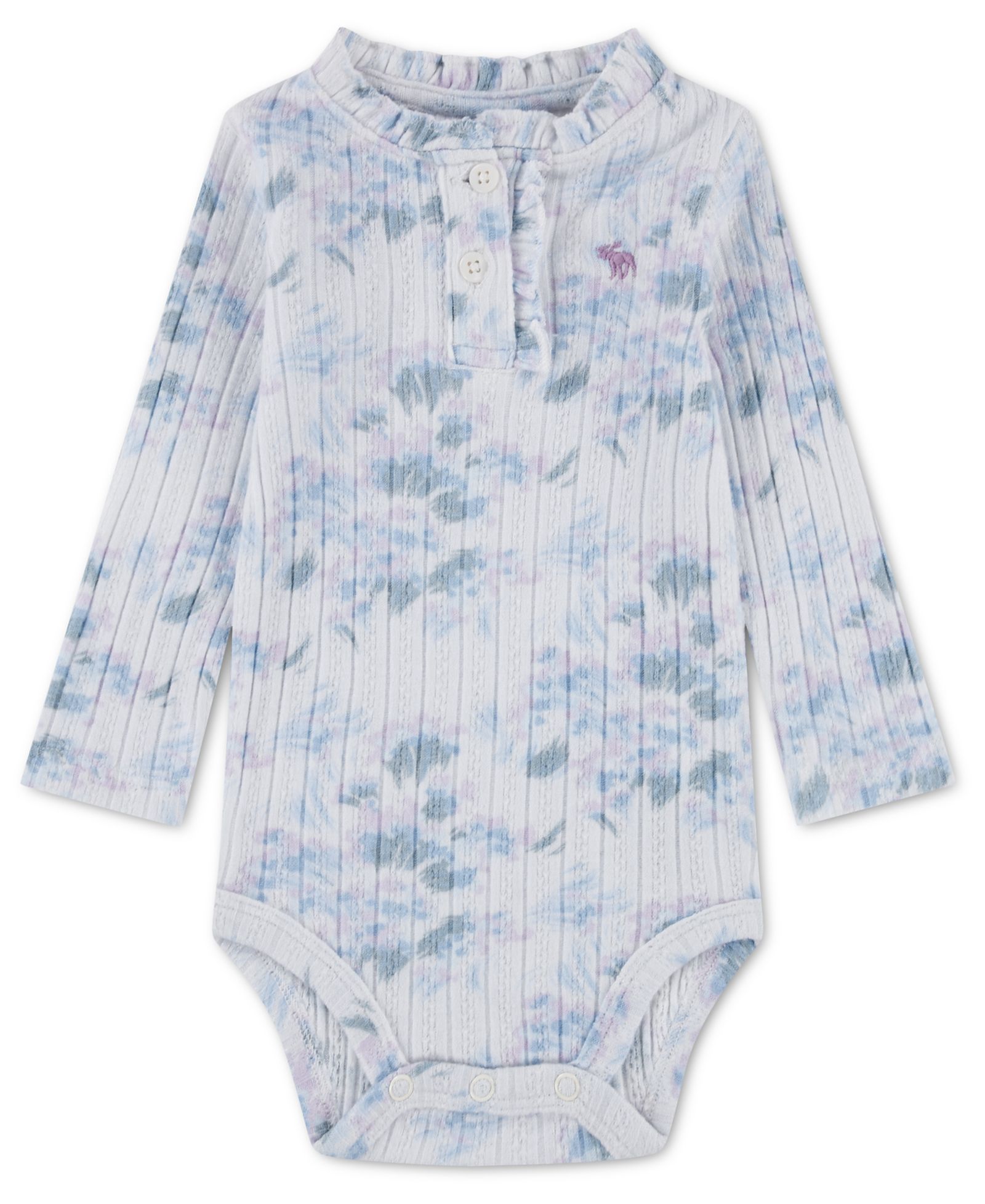 Детский боди abercrombie kids Baby Girls' Ruffle Henley Long-Sleeve