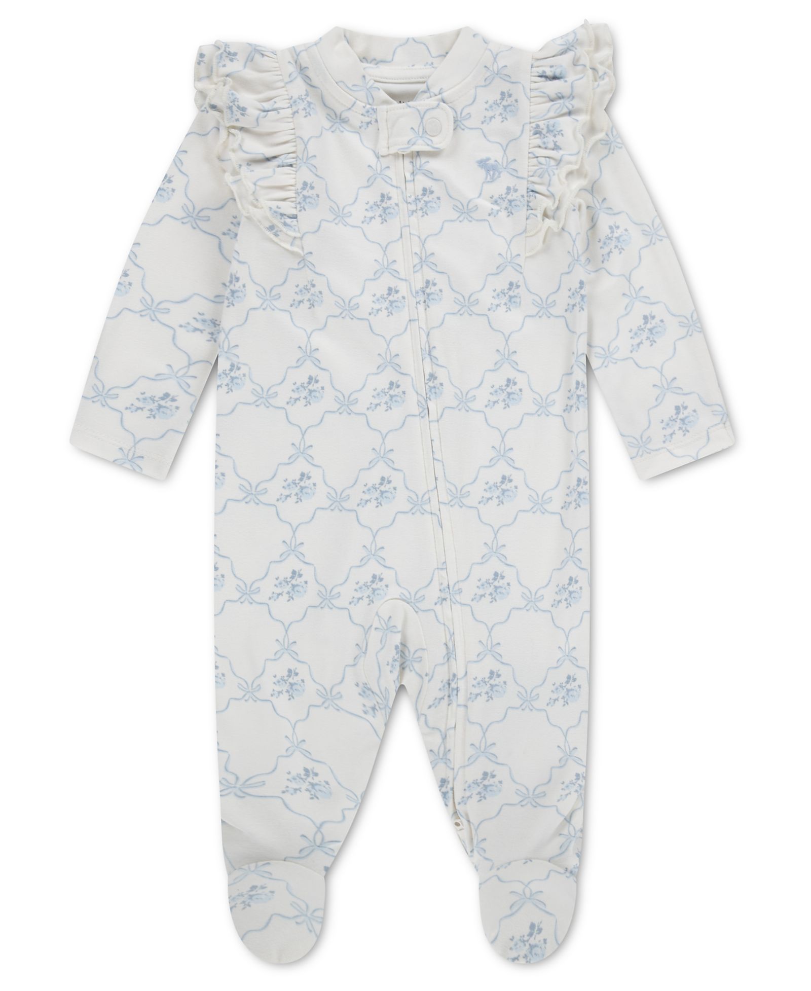 Детский комбинезон abercrombie kids Baby Girls' Ruffle Long-Sleeve Footed Coverall