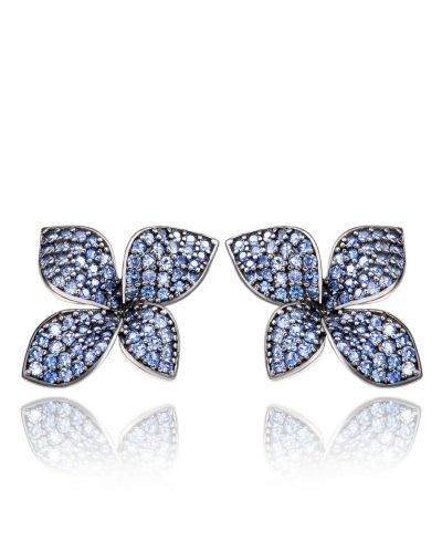 Серьги Suzy Levian Sterling Sapphire Flower