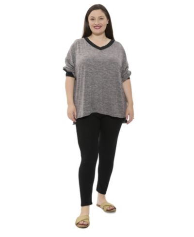 Комплект из топа с V-образным вырезом и легинсов 24seven Comfort Apparel Plus Size
