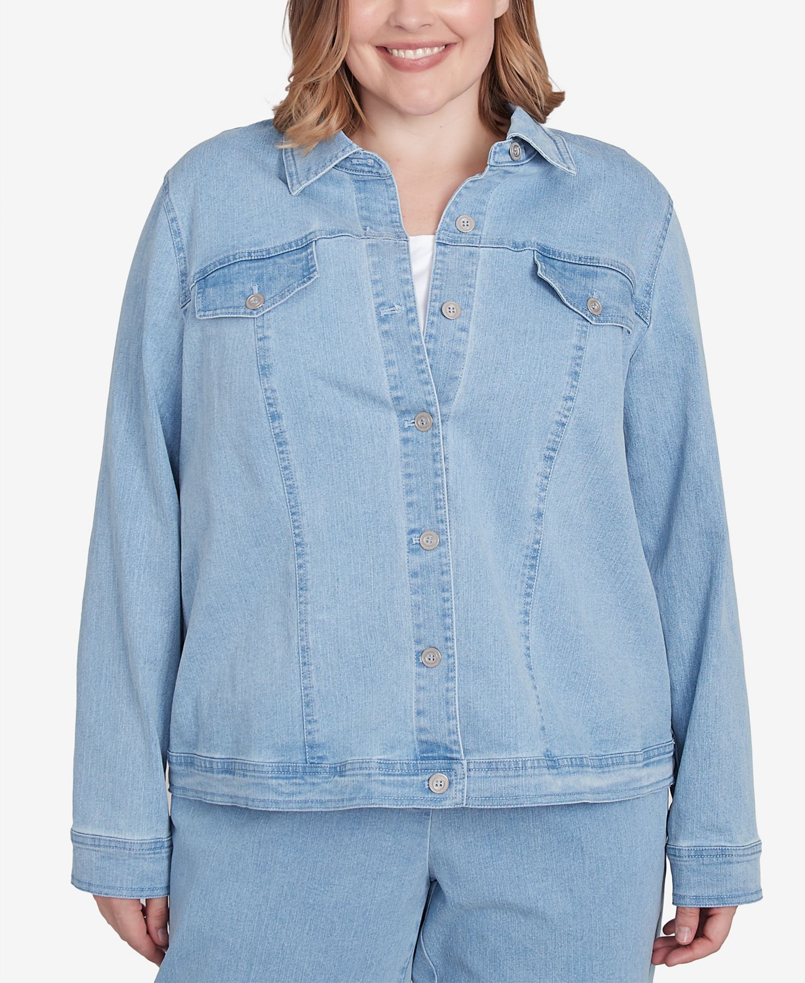 Женская джинсовая куртка Alfred Dunner Plus Size Classic Fit