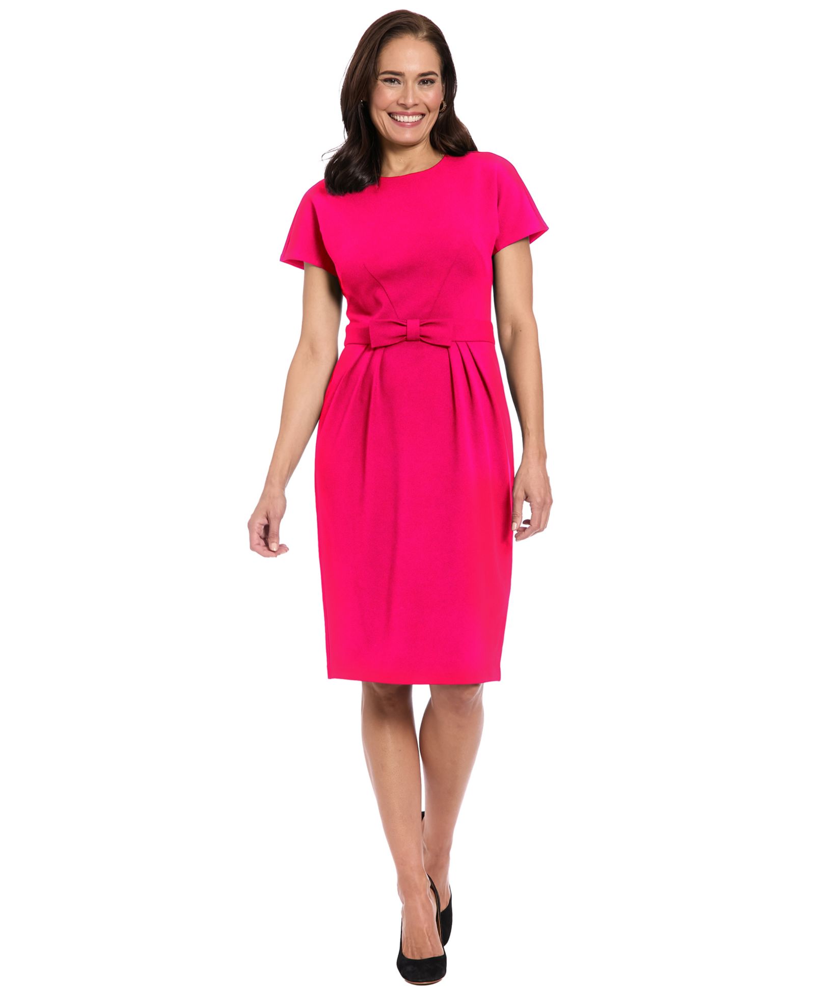 London Times Petite Short-Sleeve Sheath Dress