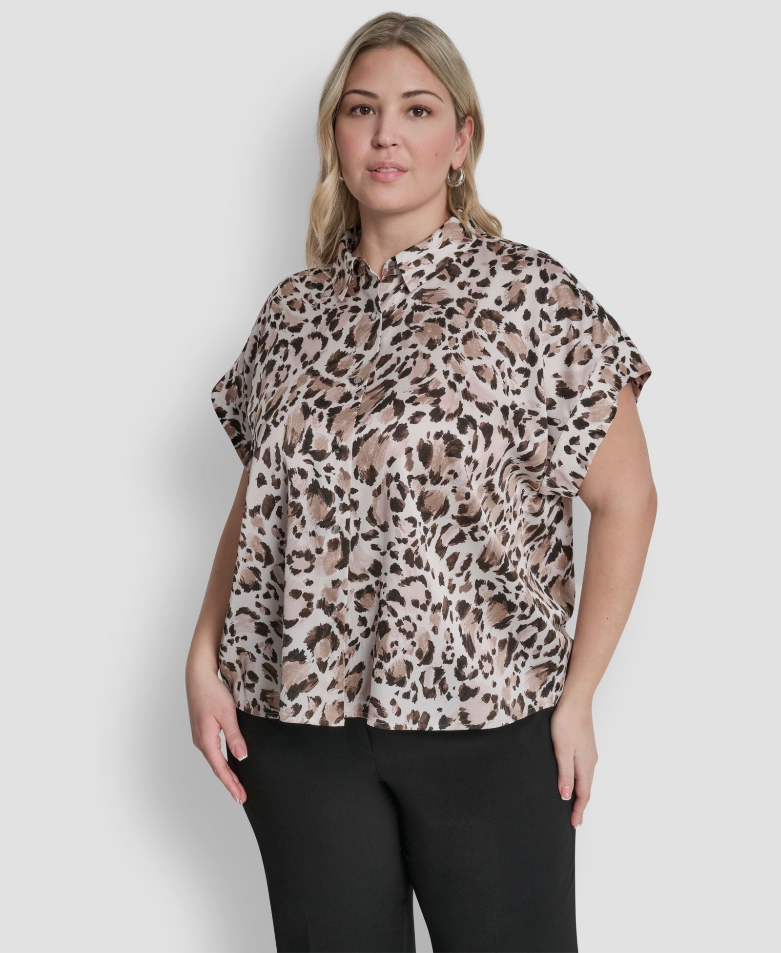 Рубашка DKNY Plus Size Printed Camp