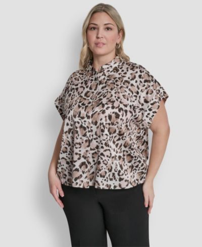 Рубашка DKNY Plus Size Printed Camp