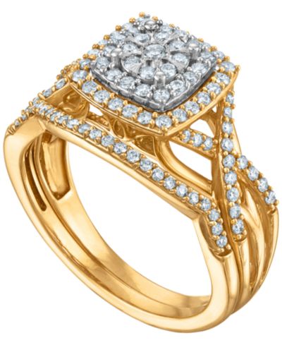 Свадебный набор бриллиантов Macy's (5/8 ct. t.w.) в 10k Yellow Gold