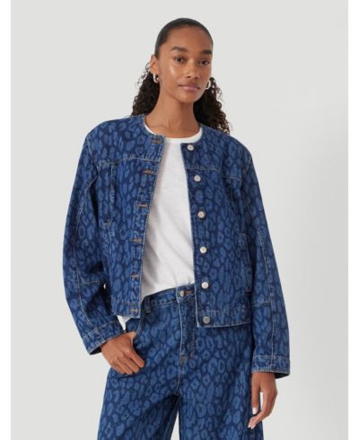 Hush Women's Velma Leopard Print Denim Jacket