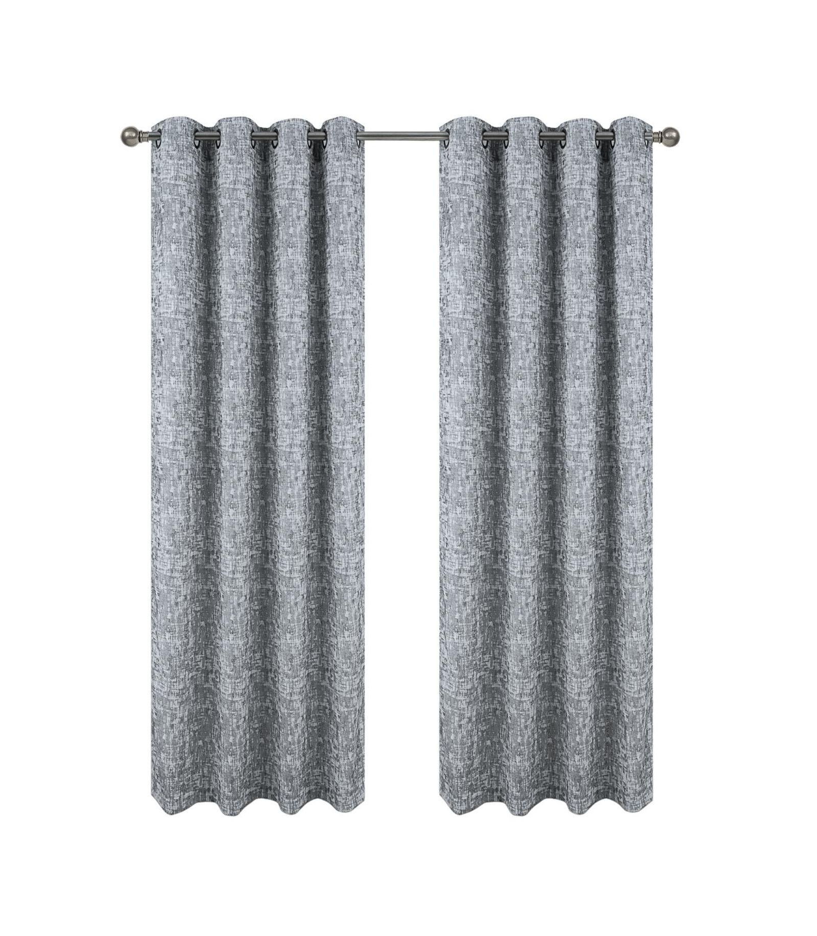 Декоративная штора RT Designers Cambridge Jacquard с люверсами, 54 x 90, серебристая
