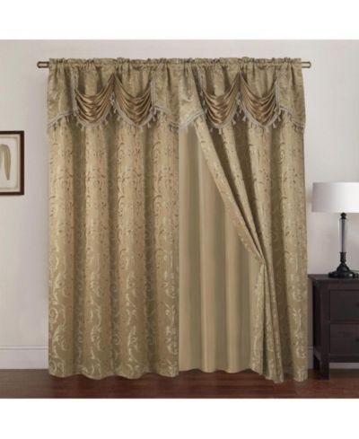RT Designers Collection Franklin 2-Piece Rose Grommet Curtain 54" x 84" Rose by Rt Designers Collection