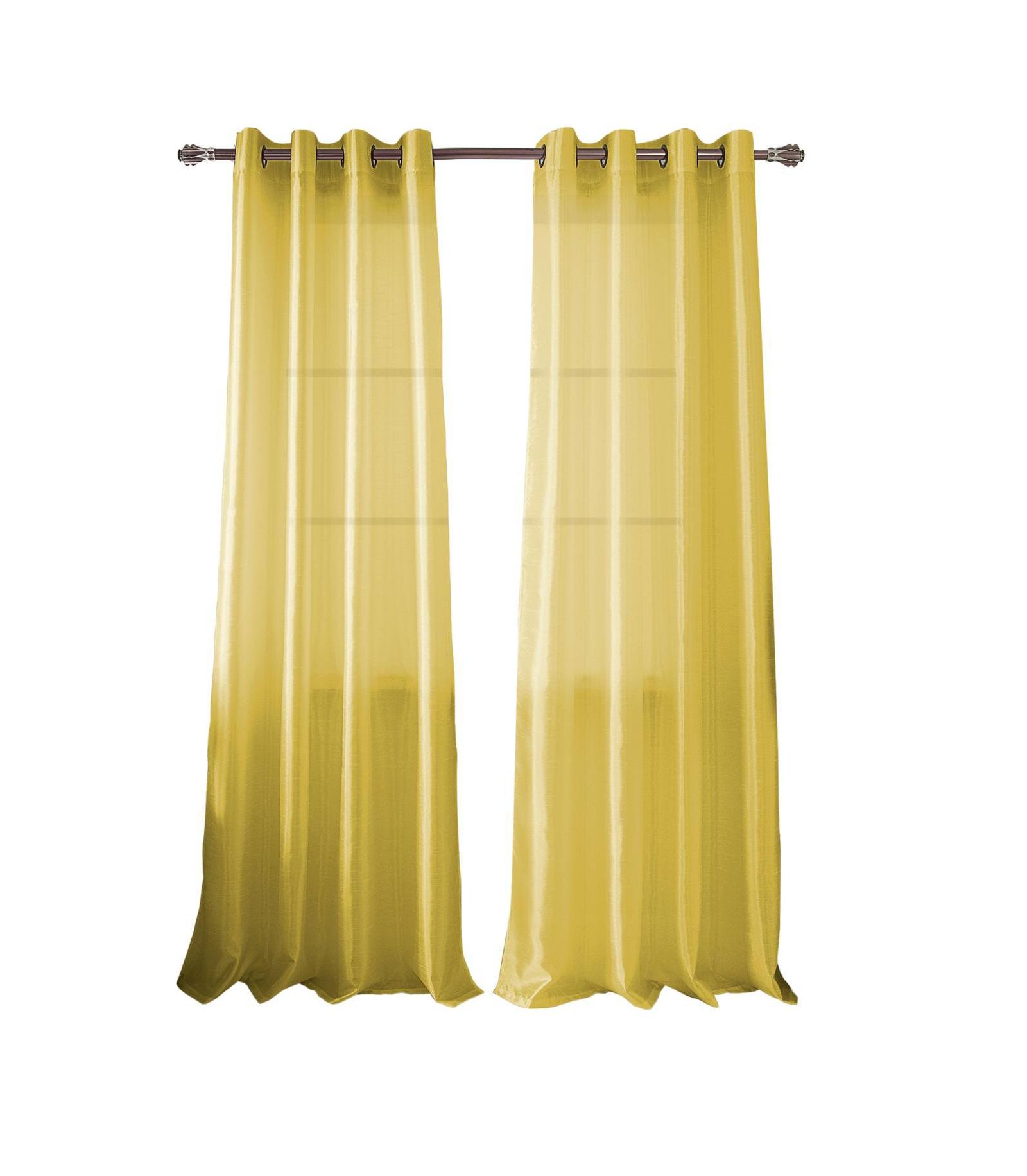 RT Designer Collection Nancy Grommet Luxurious Modern Design Curtain Panel 54" x 95" Neon Yellow
