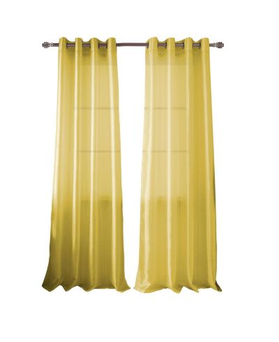 RT Designer Collection Nancy Grommet Luxurious Modern Design Curtain Panel 54" x 95" Neon Yellow