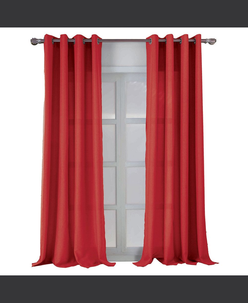 RT Designers Collection Cole Textured Grommet Room Darkening Curtain Panel Red