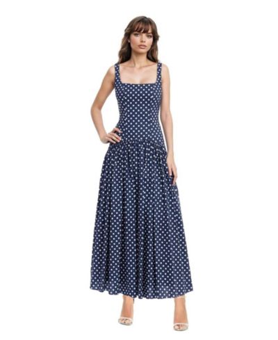 Женское платье Jewel Badgley Mischka Isla Polka Dot Drop Waist Maxi Dress