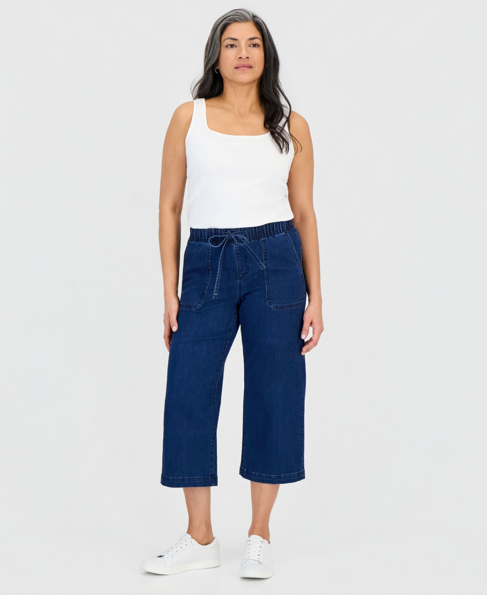Джинсы Style & Co Petite High Rise Cropped Wide Leg