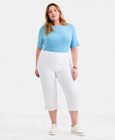 Джинсы Plus Size Style & Co High-Rise Shaping Capri