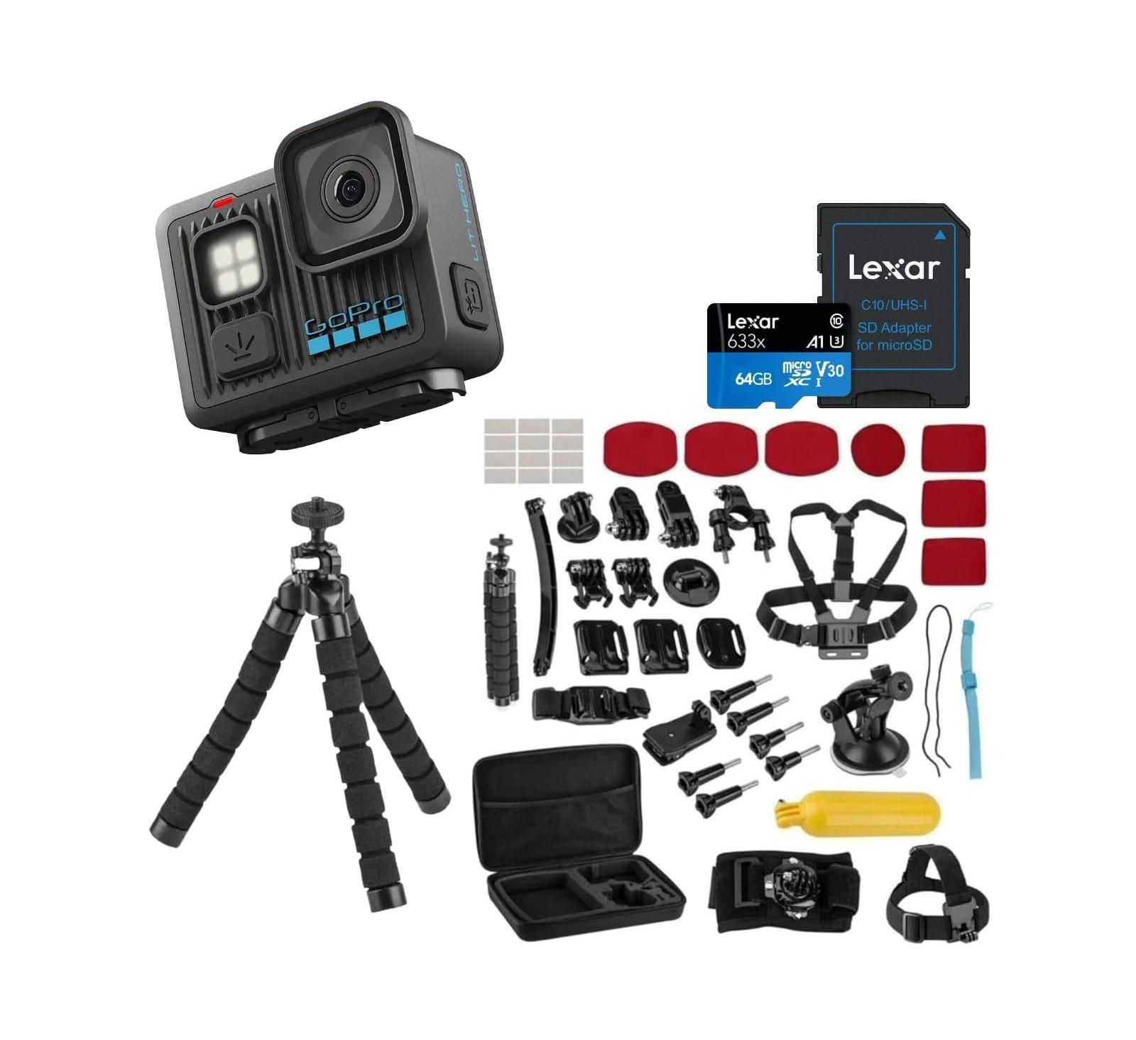 Экшн-камера GoPro LIT Hero, 47-pc Kit и 64GB SD Card водонепроницаемая с подсветкой