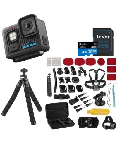 Экшн-камера GoPro LIT Hero, 47-pc Kit и 64GB SD Card водонепроницаемая с подсветкой