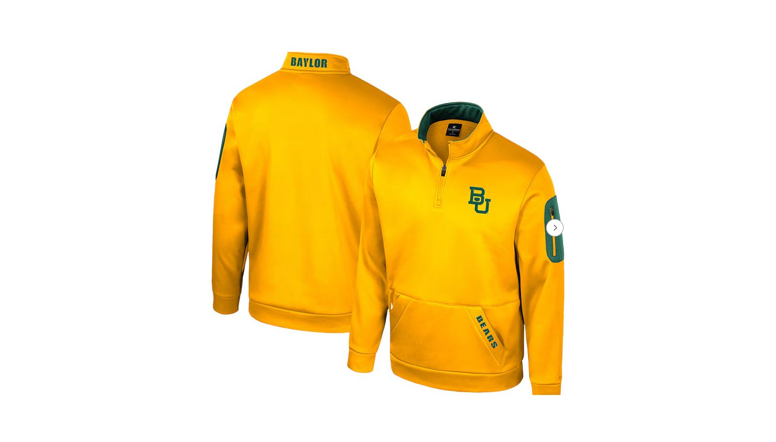 Men's Gold Baylor Bears Mainframe Fleece Quarter-Zip Jacket