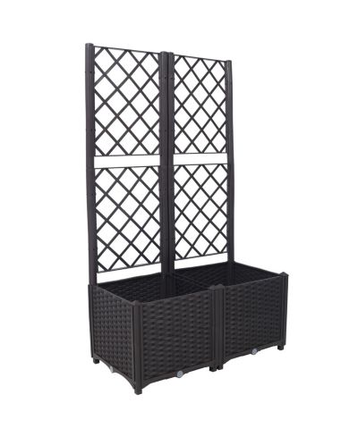 Streamdale Furniture  Poly Rattan Raised Bed Trellis with Removable Pots