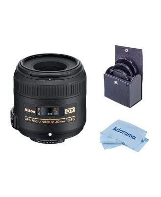 Nikon 40mm f/2.8G DX AF-S Micro NIKKOR Lens, Bundle with ProOptic 52mm Multi Coated UV Slim Filter, Cleaning Cloth