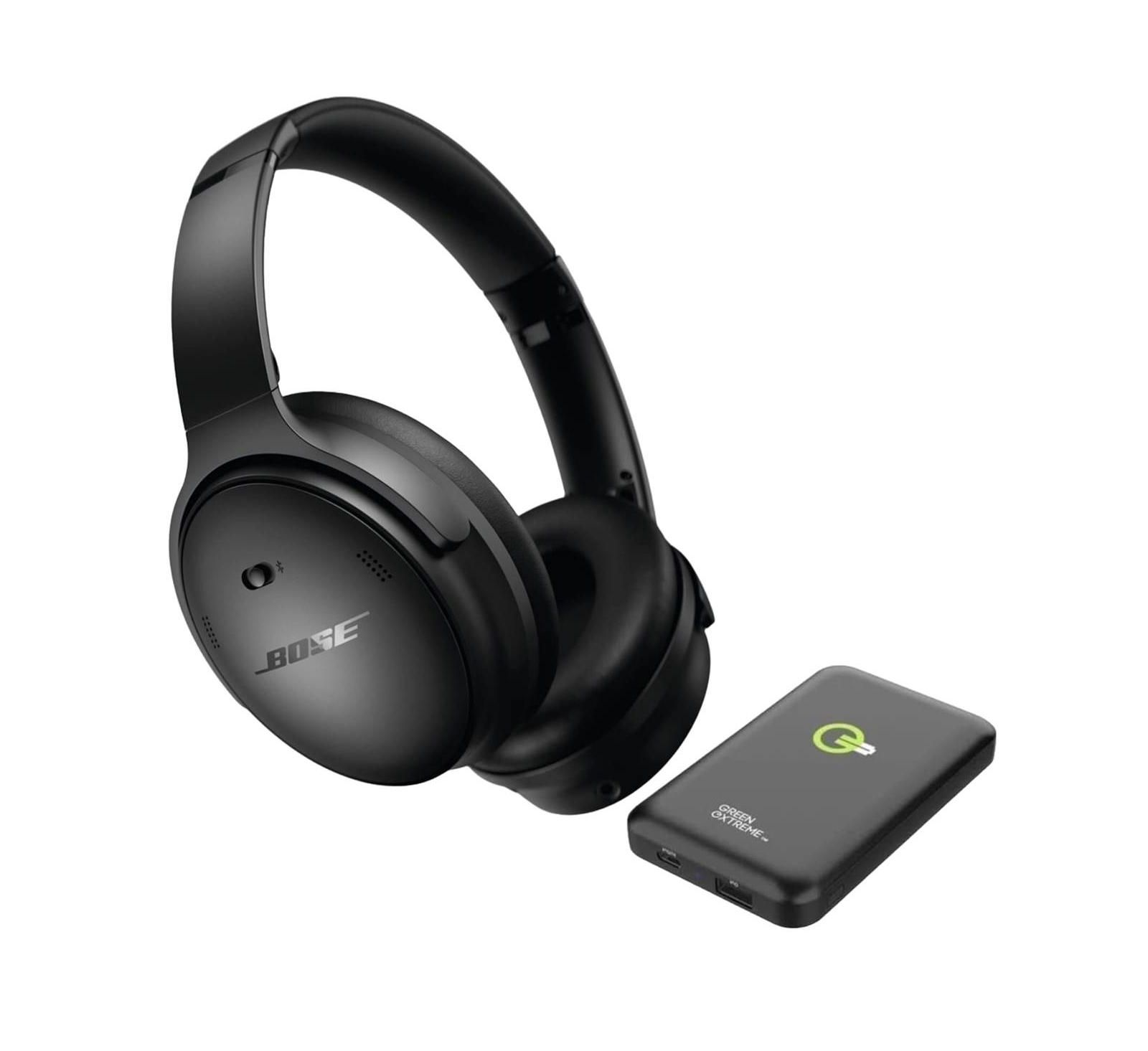 Беспроводные полноразмерные наушники Bose QuietComfort с шумоподавлением, White Smoke с Power Bank