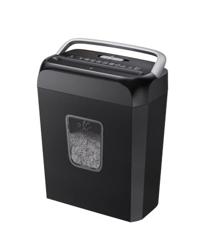 Bonsaii 6-Sheet Crosscut Paper and Credit Card Shredder for Home Office with Handle for Document, Mail, Staple, Clip, Black, 3.4 Gal Wastebasket