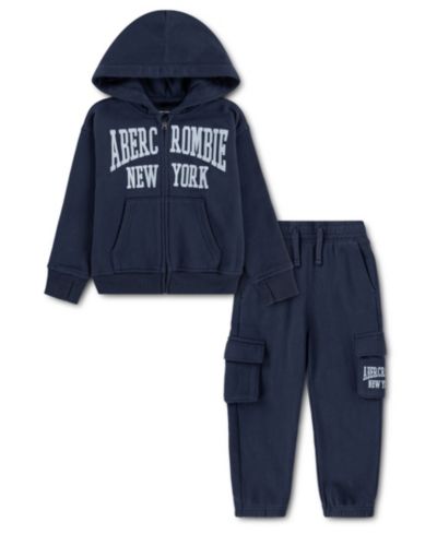 abercrombie kids Toddler Boys' 2T-5T Full-Zip Hoodie and Cargo Pants, 2-Piece Set