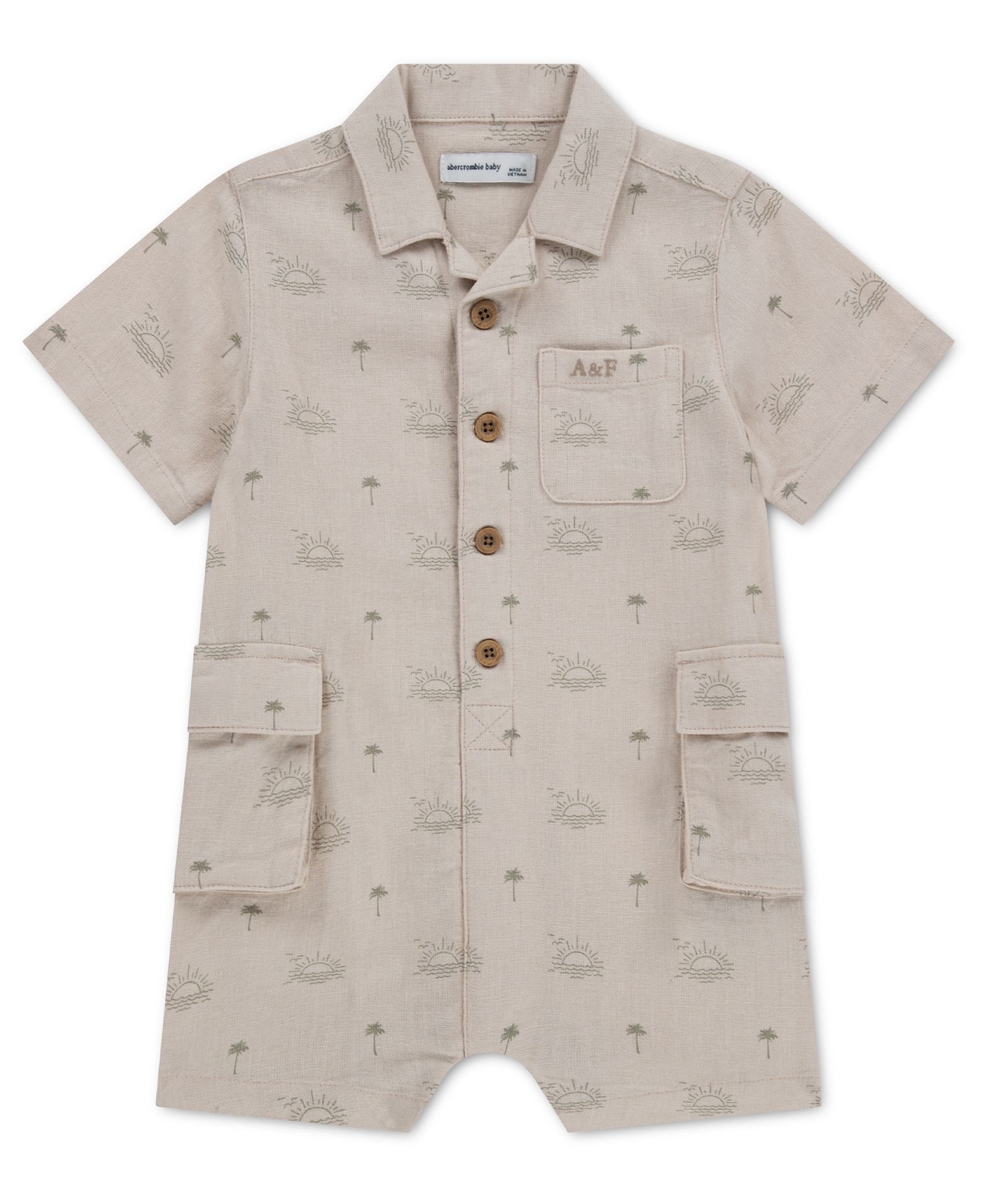 abercrombie kids Baby Boys' Short-Sleeve Cargo Romper