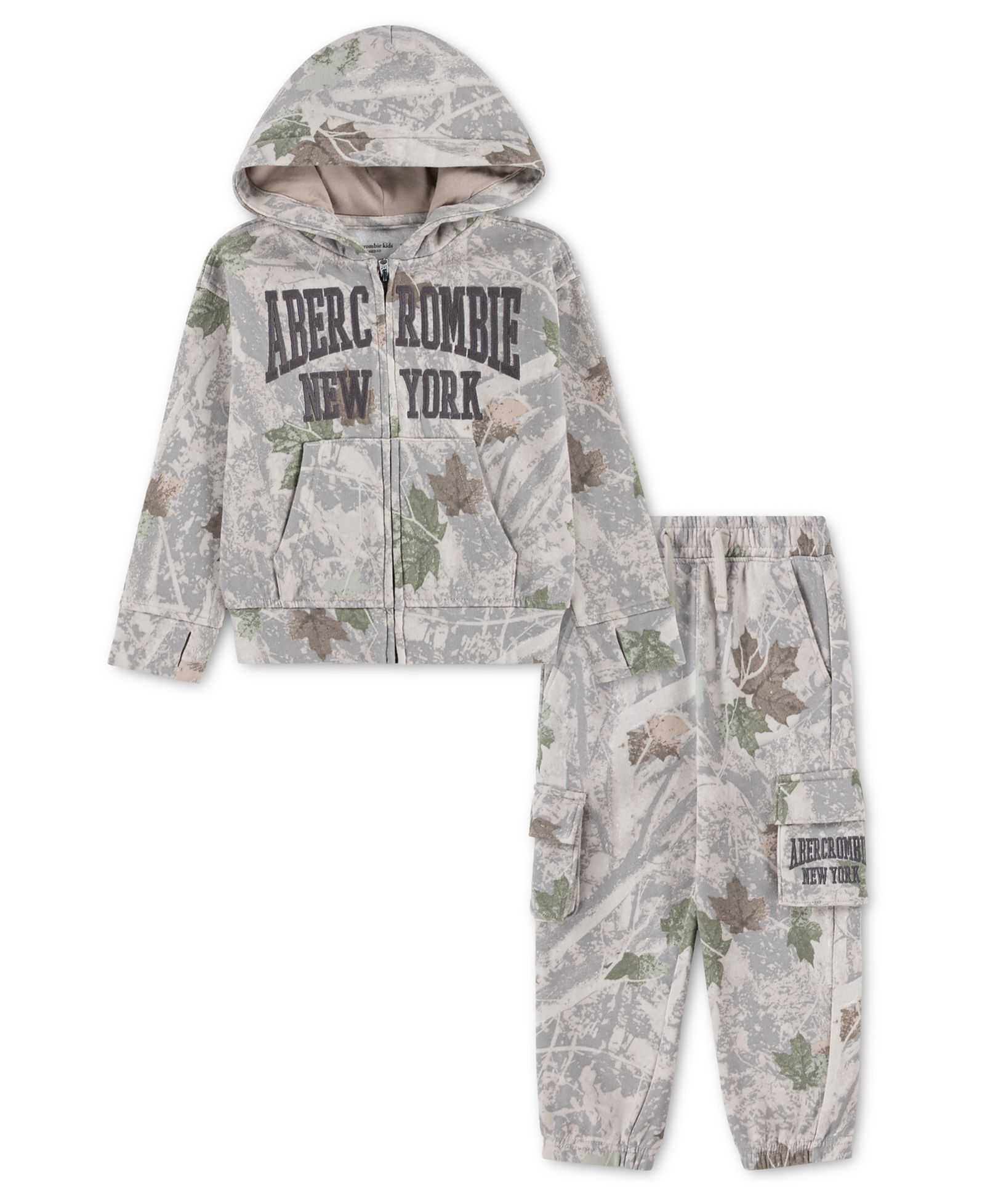 Детский набор abercrombie kids: худи на молнии и брюки карго, 2 части