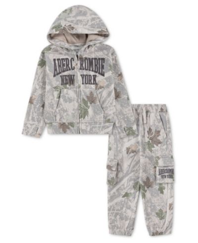 Детский набор abercrombie kids: худи на молнии и брюки карго, 2 части