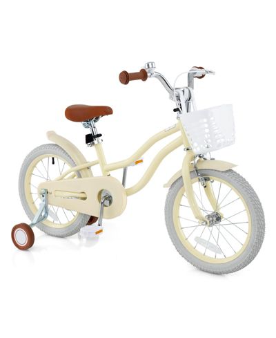 Sugift 16 Inch Adjustable Kids Bike with Training Wheels, Ages 3-8