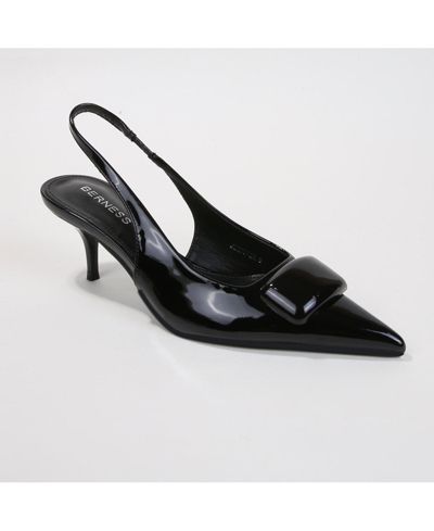 Женские туфли BERNESS Jennifer Patent Slingback Kitten Heels с геометрическим декором