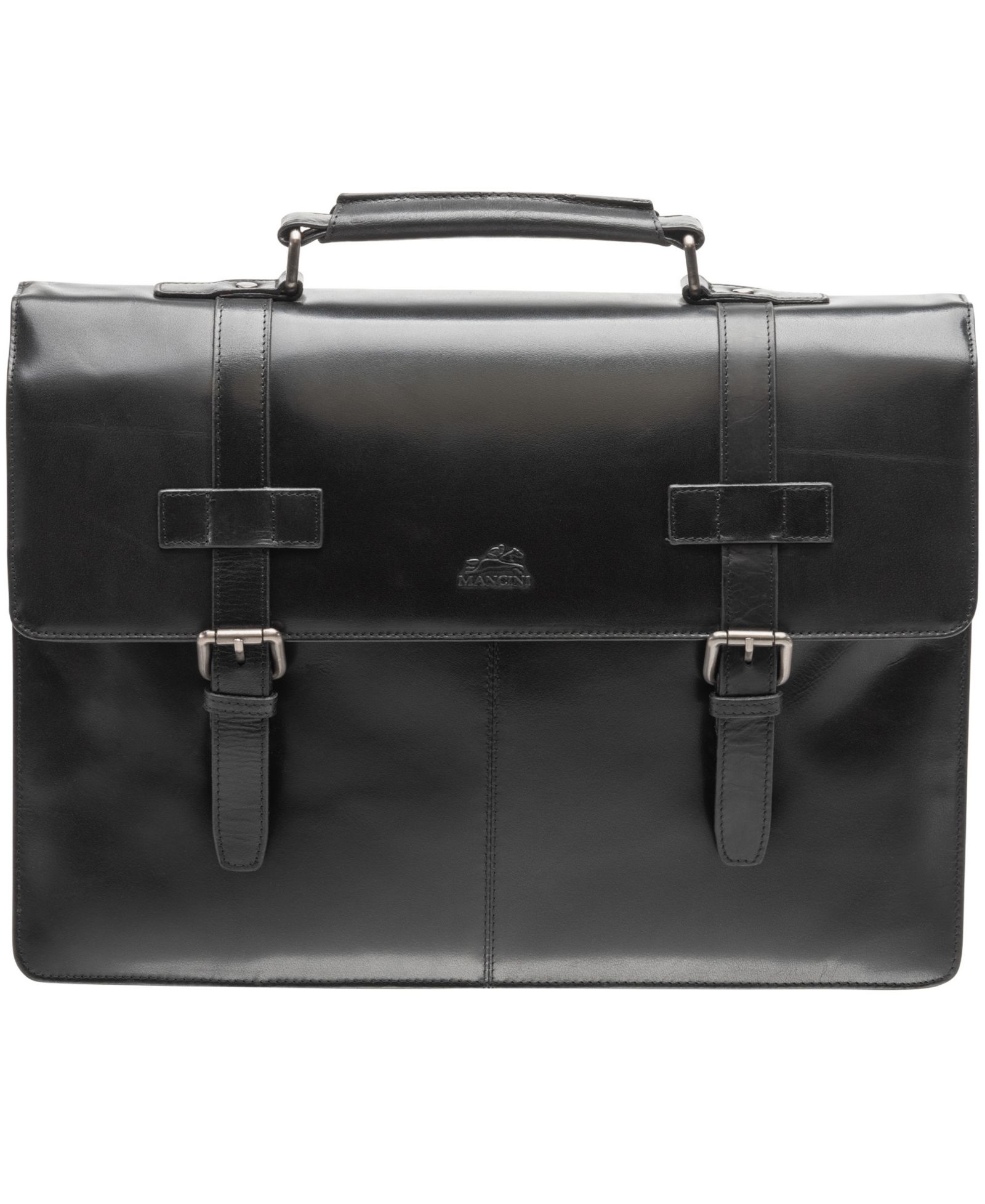 Mancini Men's Double Compartment Laptop Briefcase