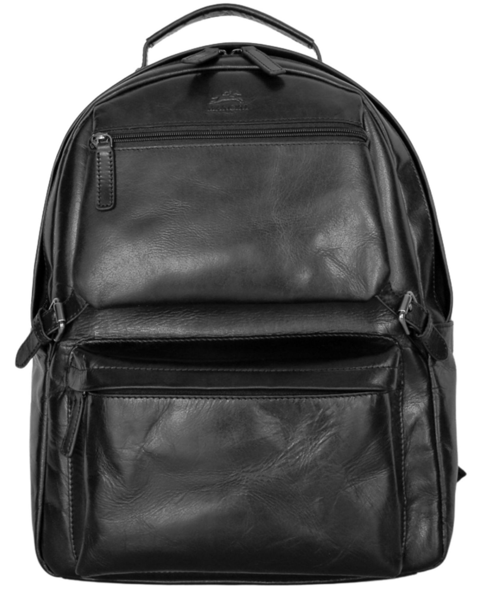 Mancini Men's Zippered Leather Backpack