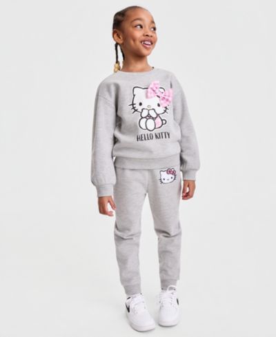Комплект из 2 предметов Hello Kitty Girls' 2T-6X Long-Sleeve Top и Fleece Jogger Pant