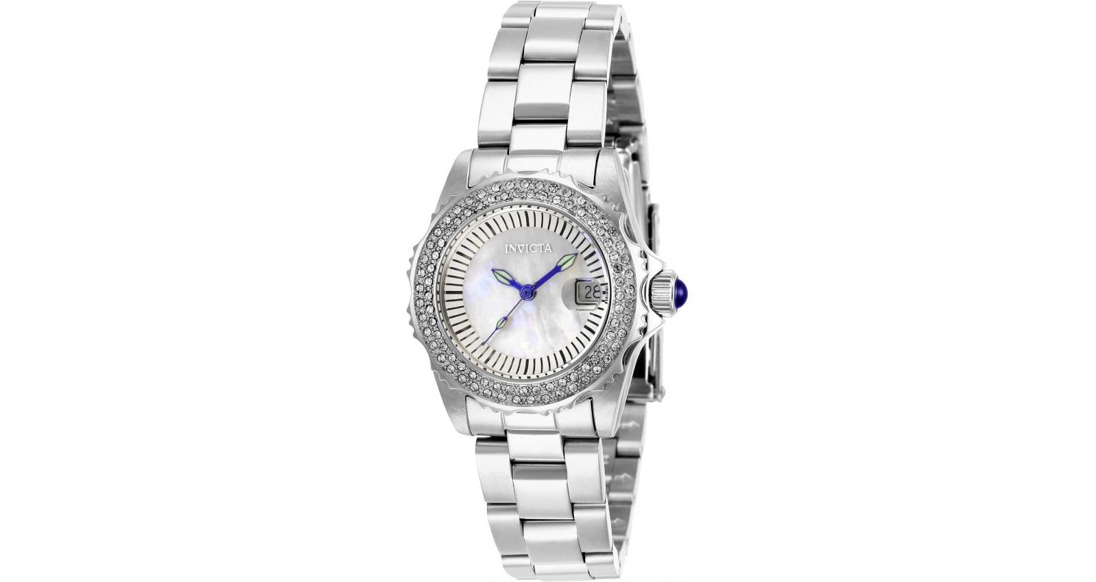 Invicta Женские часы 28442 Angel Quartz 3 Hand, белый циферблат