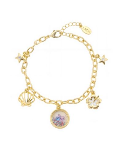 Disney Stitch and Angel Cubic Zirconia and Crystal Charm Bracelet