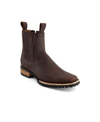 Forastero Men's Leather Chelsea Boots with side Zipper