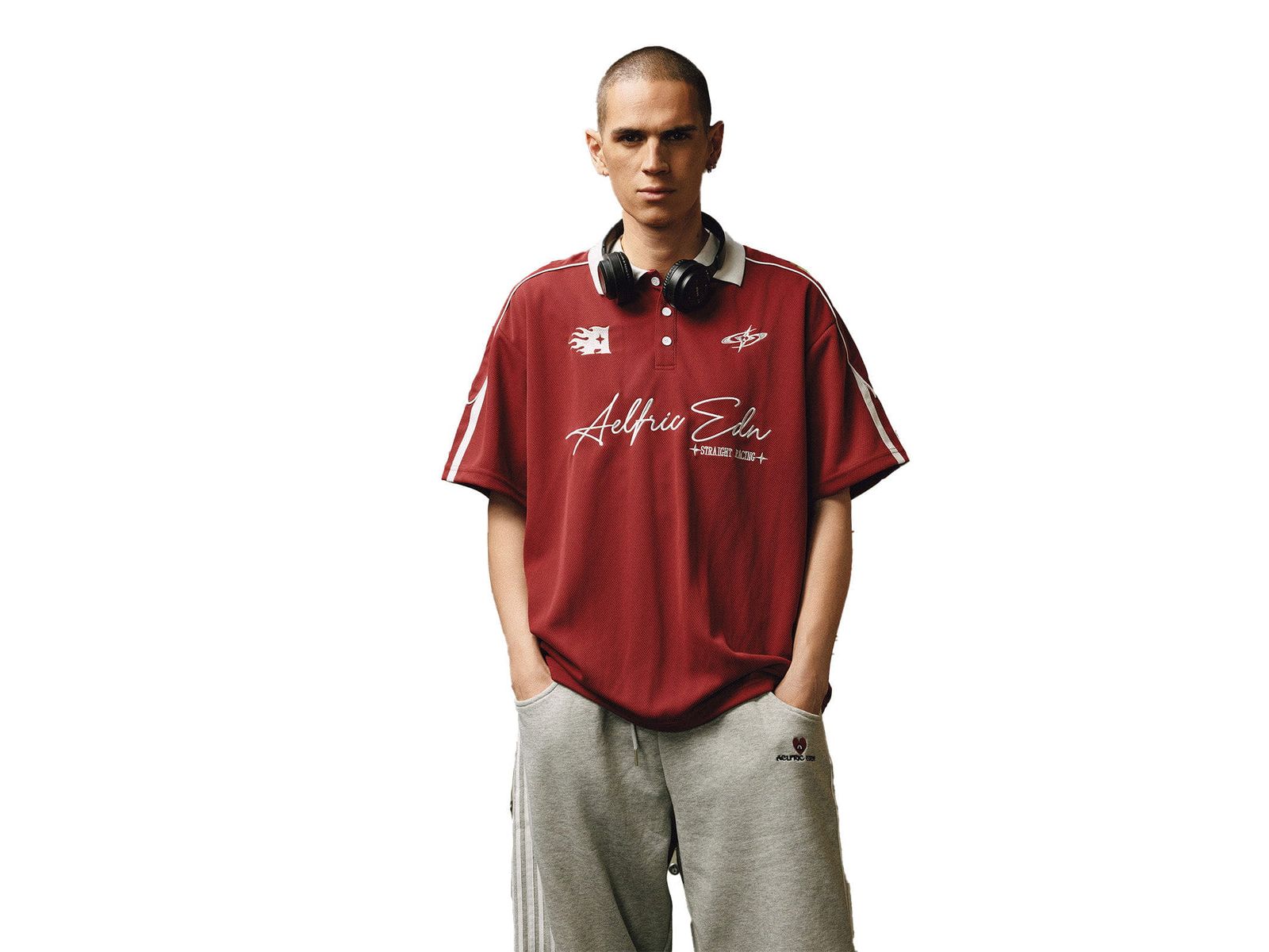 AELFRIC EDEN Men's Sporty Polo Soccer Jersey