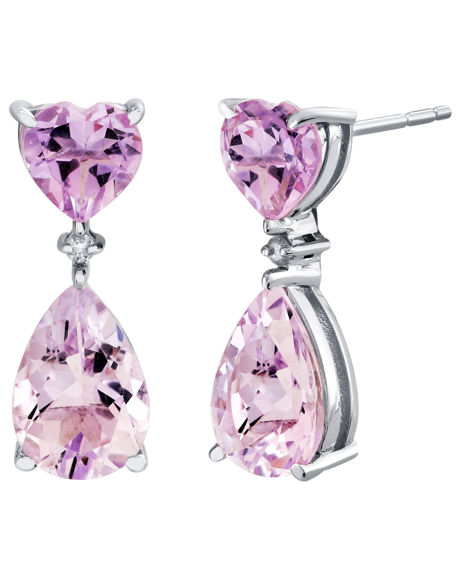 Macy's Amethyst (5-1/5 ct. t.w.) & Diamond Accent Drop Earrings in Sterling Silver