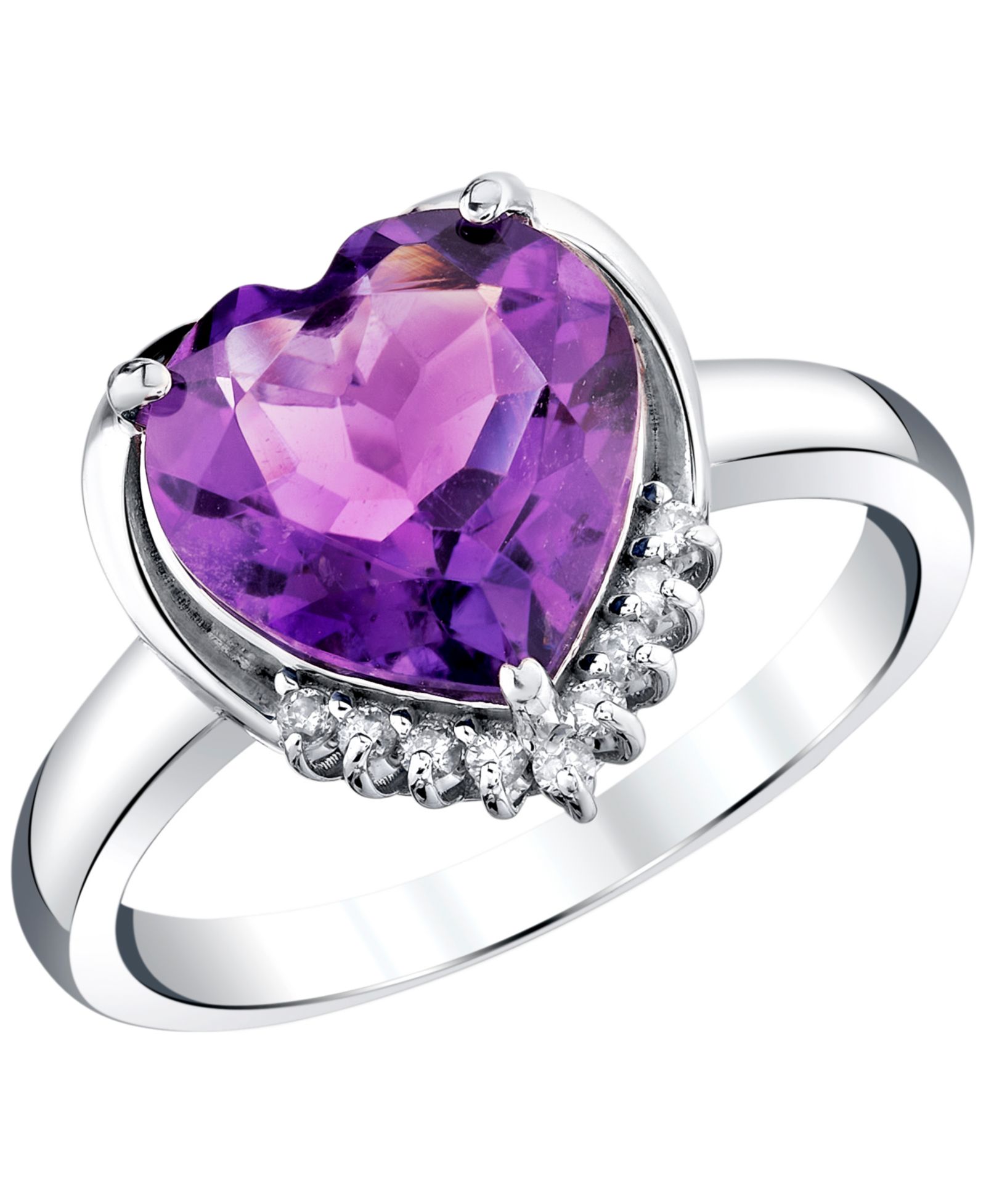 Кольцо Macy's Amethyst & Diamond Accent в серебряном покрытии