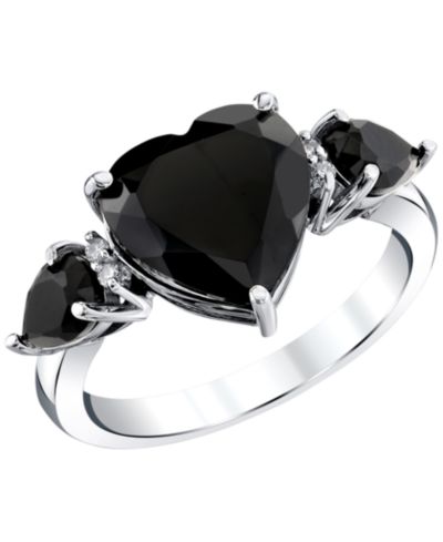 Кольцо Macy's Onyx (3-1/2 ct. t.w.) & Diamond Accent в Sterling Silver
