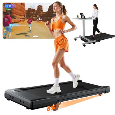 Superun 15.55*35.43 inches Smart Under Desk Treadmill, Portable Treadmill for Office with LED Display & Remote Control