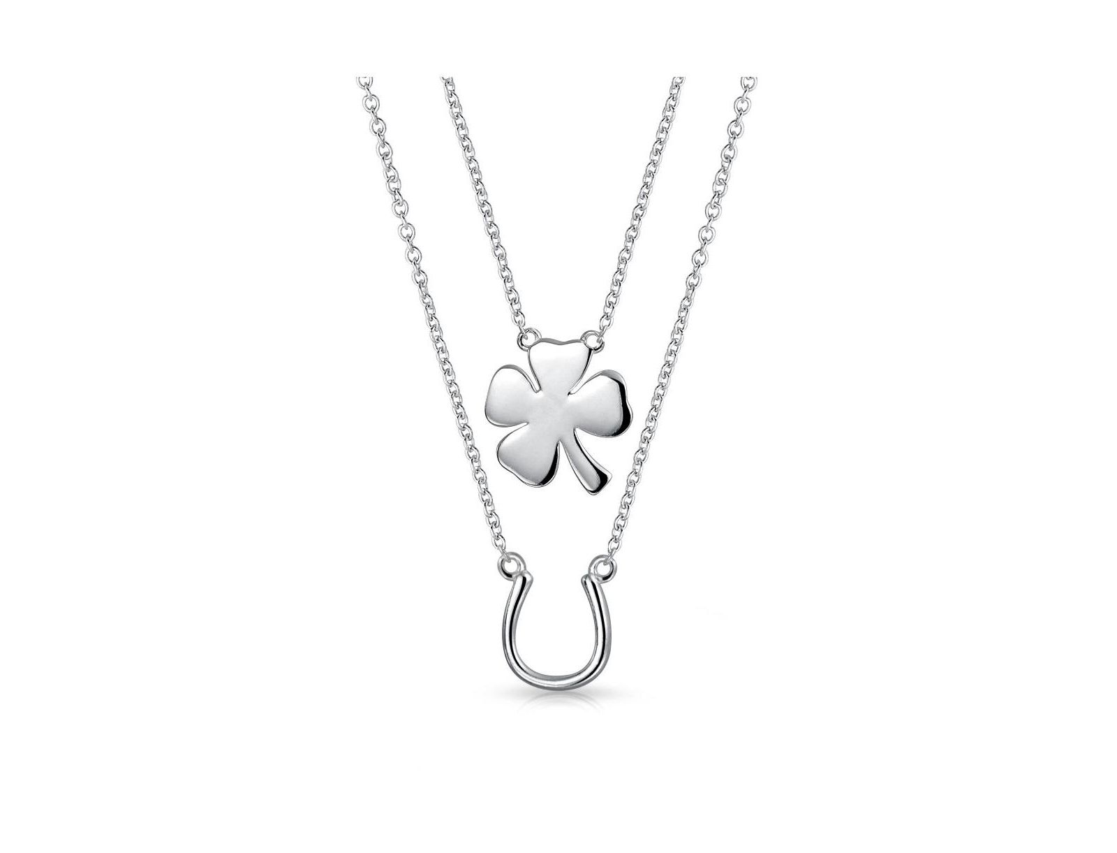 Набор ожерелий Bling Jewelry Lucky Clover and Horseshoe.925 Sterling Silver
