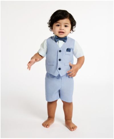 Nautica Baby Boys' Short-Sleeve Shirt, Vest and Shorts, 3-Piece Set